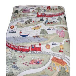 IKEA Train Town UTELEK Bed Set Kids Twin Size Duvet Cover